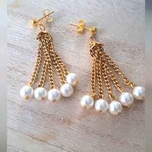 Gold And Pearl Earrings